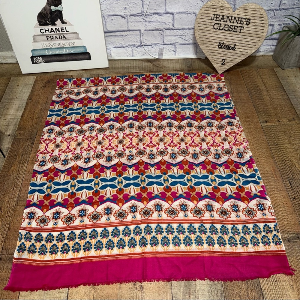 J. Mclaughlin Scarf Multicolor Rectangle Scarf 10… - image 7